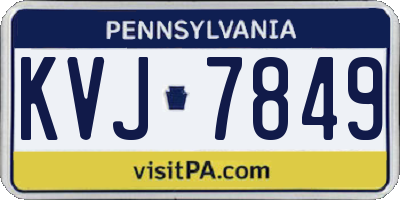 PA license plate KVJ7849