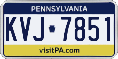 PA license plate KVJ7851