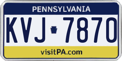 PA license plate KVJ7870
