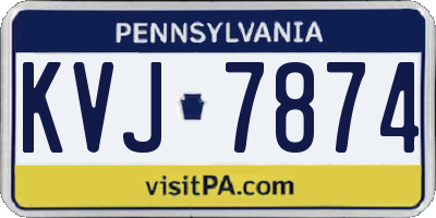 PA license plate KVJ7874