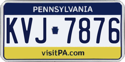 PA license plate KVJ7876