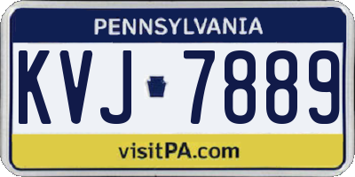 PA license plate KVJ7889