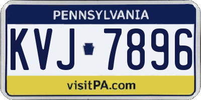 PA license plate KVJ7896