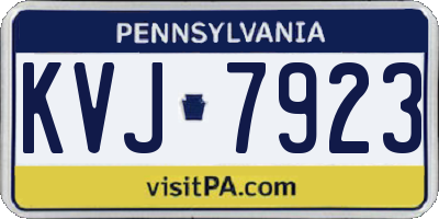 PA license plate KVJ7923