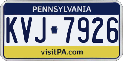 PA license plate KVJ7926