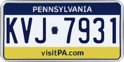 PA license plate KVJ7931