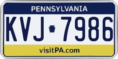 PA license plate KVJ7986