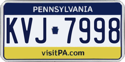 PA license plate KVJ7998