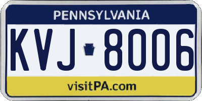 PA license plate KVJ8006
