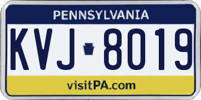 PA license plate KVJ8019