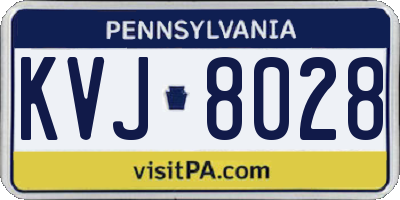PA license plate KVJ8028