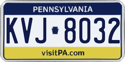 PA license plate KVJ8032