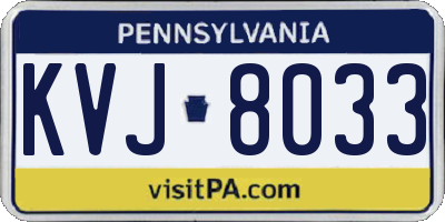 PA license plate KVJ8033