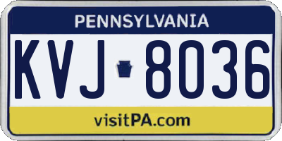 PA license plate KVJ8036