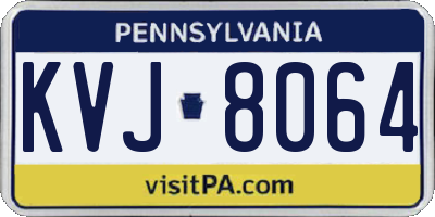 PA license plate KVJ8064