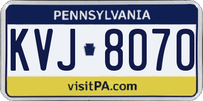 PA license plate KVJ8070