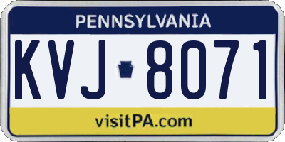 PA license plate KVJ8071