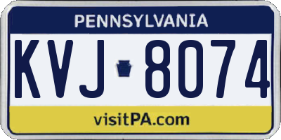 PA license plate KVJ8074