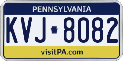 PA license plate KVJ8082