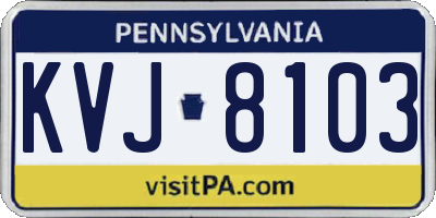 PA license plate KVJ8103