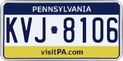 PA license plate KVJ8106