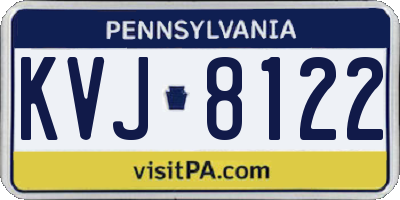 PA license plate KVJ8122
