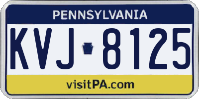 PA license plate KVJ8125