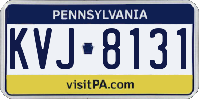 PA license plate KVJ8131