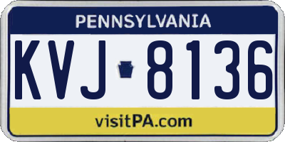 PA license plate KVJ8136