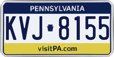 PA license plate KVJ8155