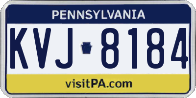 PA license plate KVJ8184