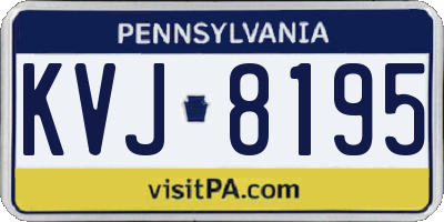 PA license plate KVJ8195