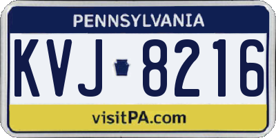 PA license plate KVJ8216