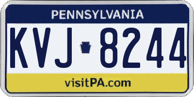 PA license plate KVJ8244
