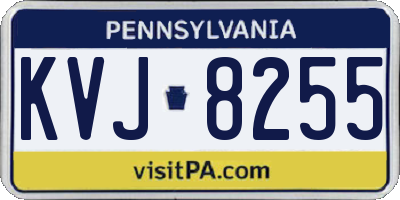 PA license plate KVJ8255