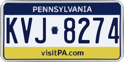 PA license plate KVJ8274