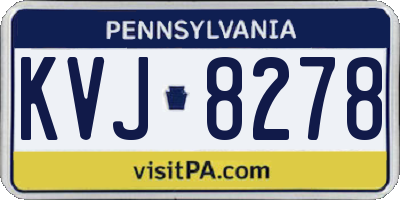 PA license plate KVJ8278