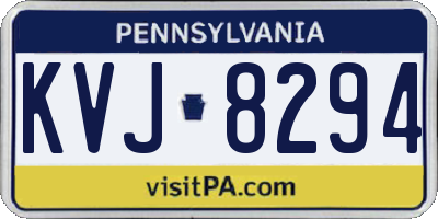 PA license plate KVJ8294