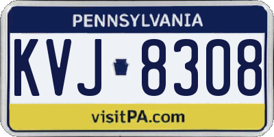 PA license plate KVJ8308