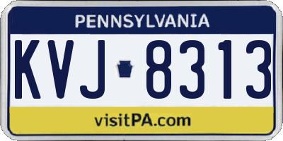 PA license plate KVJ8313