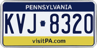 PA license plate KVJ8320