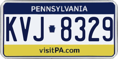 PA license plate KVJ8329