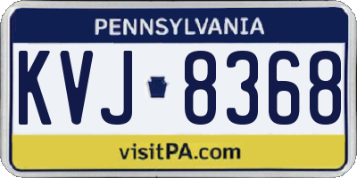 PA license plate KVJ8368