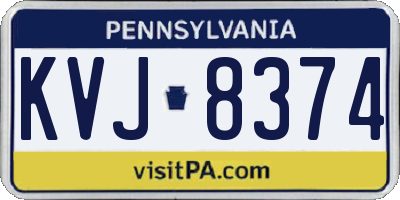 PA license plate KVJ8374