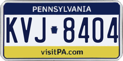 PA license plate KVJ8404
