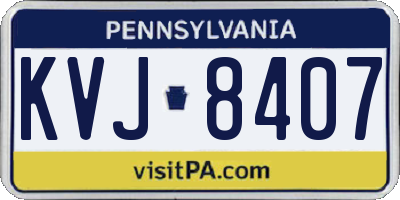 PA license plate KVJ8407