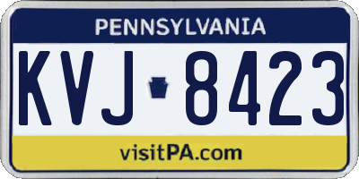 PA license plate KVJ8423