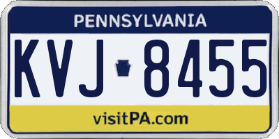 PA license plate KVJ8455