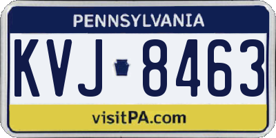PA license plate KVJ8463