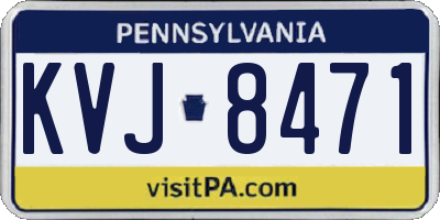 PA license plate KVJ8471